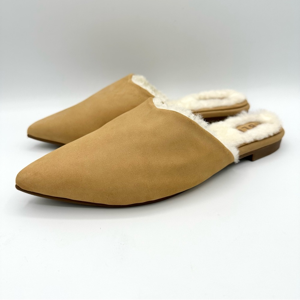 Able the Label mule flats leather shearling backless slip on pointed toe